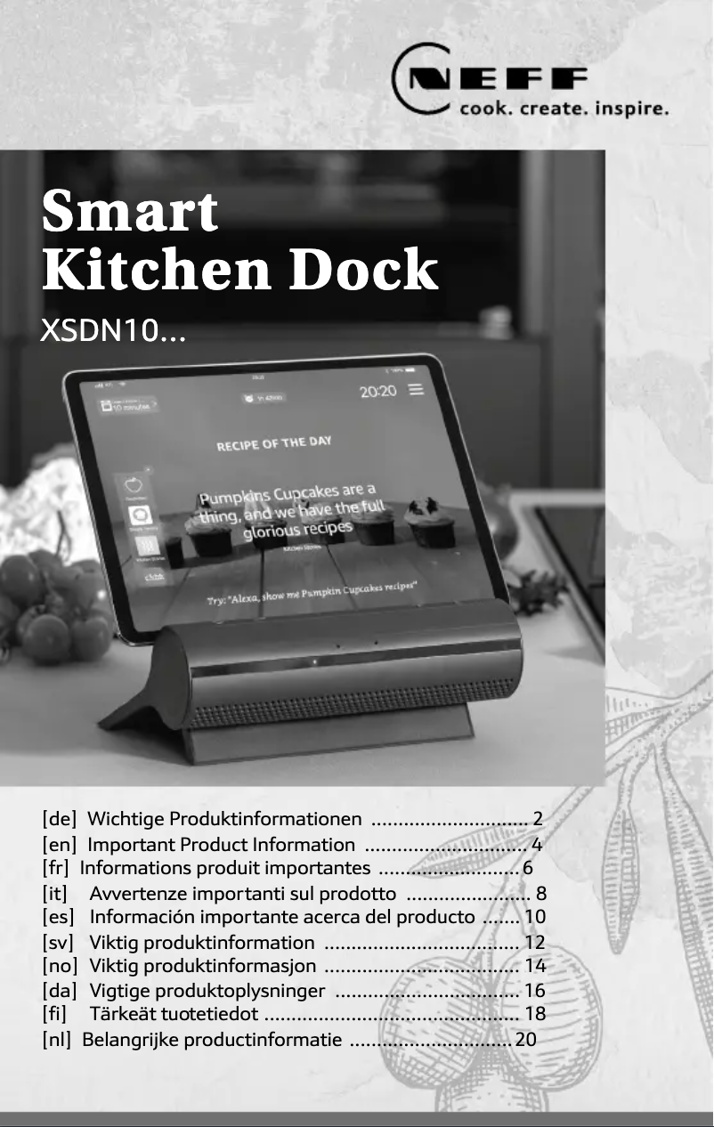 Página 1 del manual Manual de usuario Neff Smart Kitchen Dock