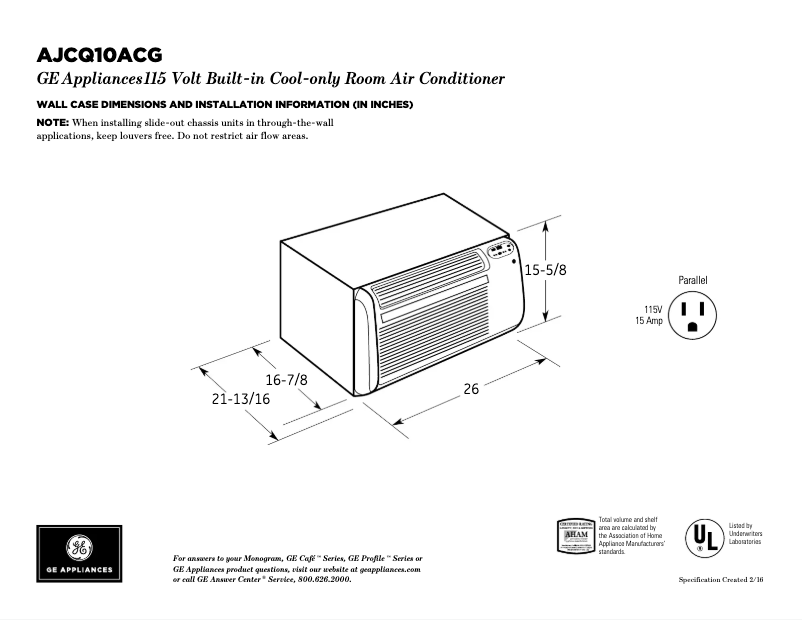 Imagen de la primera página del manual del dispositivo AJCQ10ACG