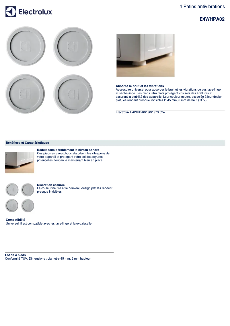 Página 1 del manual Manual de usuario Electrolux E4WHPA02