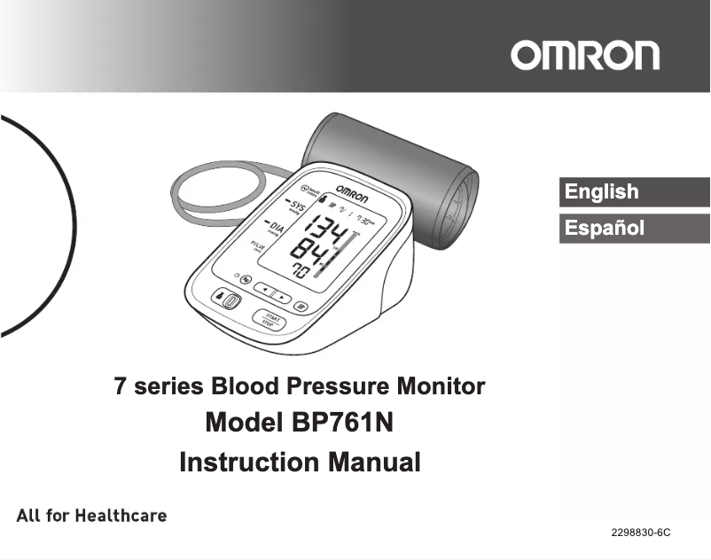 Página nº 1 - Manual de usuario Omron BP761N
