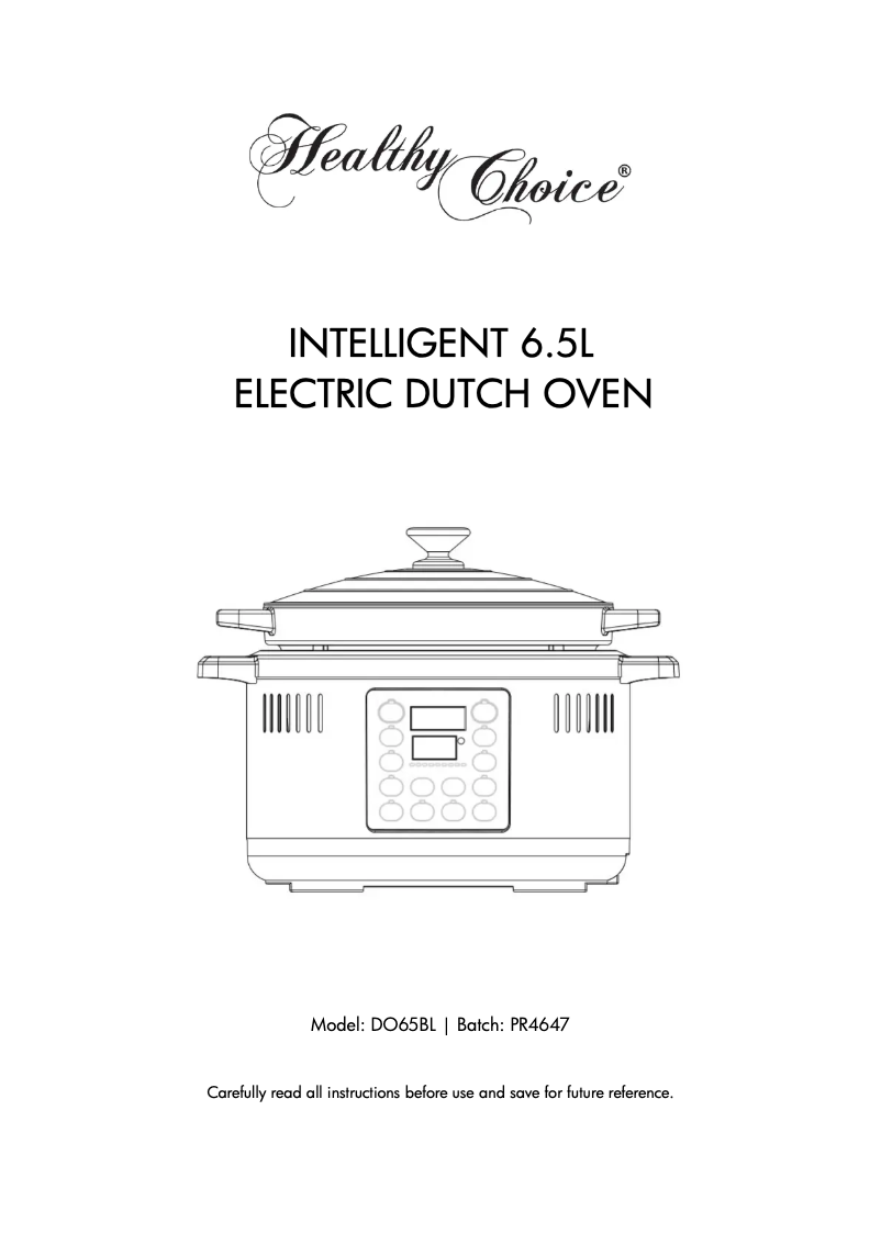 Página 1 del manual Manual de usuario Healthy Choice DO65BL