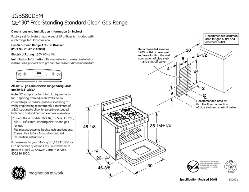 Imagen de la primera página del manual del dispositivo JGBS80DEMBB
