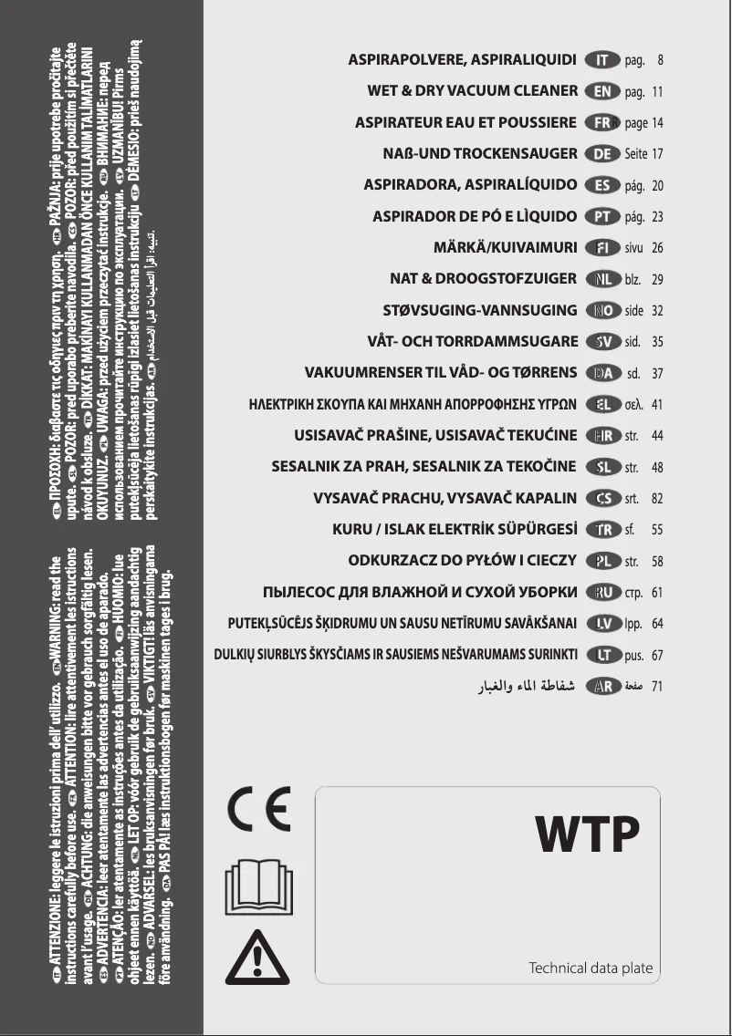 Página 1 del manual Manual de usuario Lavorwash WTP 30X