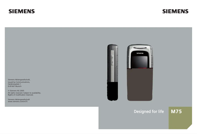 Imagen de la primera página del manual del dispositivo M75