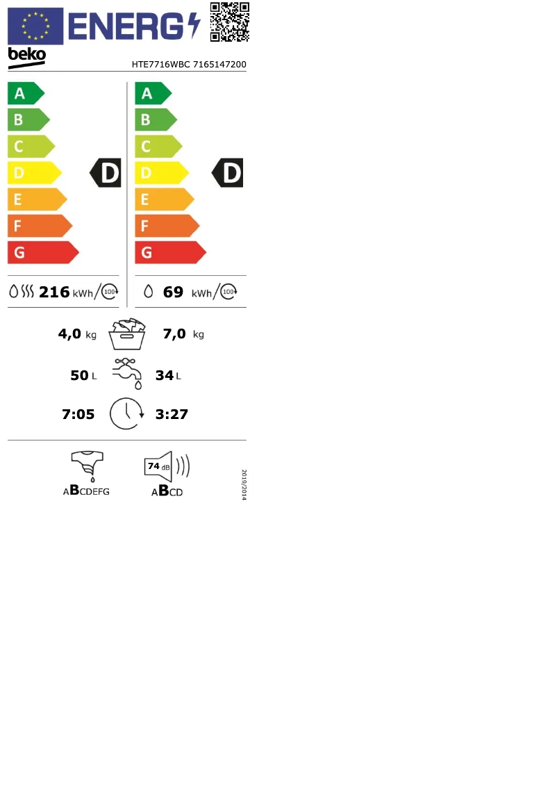 Imagen de la primera página del manual del dispositivo HTE7716WBC
