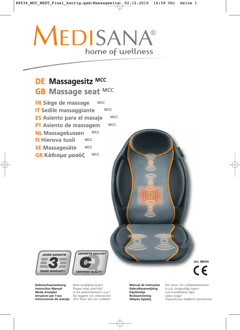Página nº 1 - Manual de usuario Medisana MCC