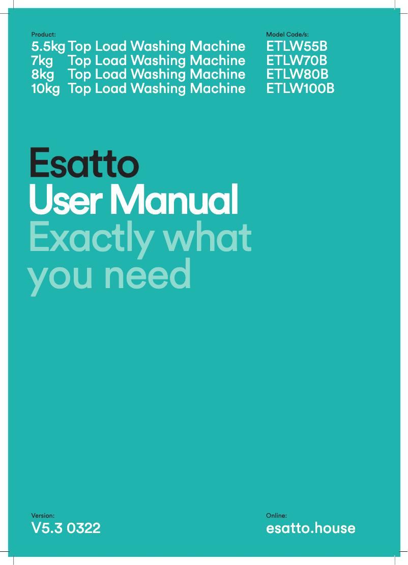 Página 1 del manual Manual de usuario Esatto ETLW80B
