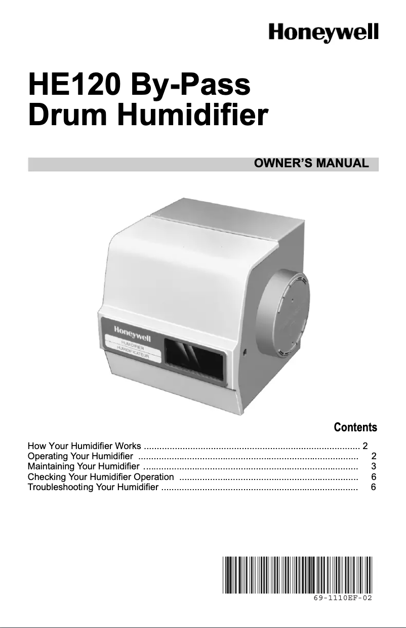 Página 1 del manual Manual de usuario Honeywell HE120A1010
