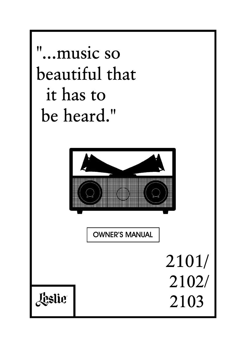 Imagen de la primera página del manual del dispositivo Leslie 2102