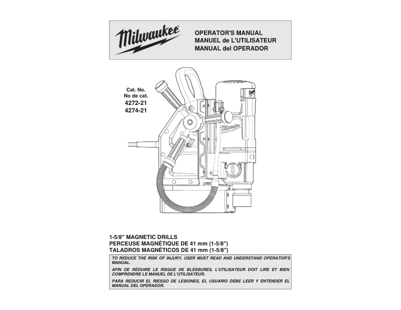 Página 1 del manual Manual de usuario Milwaukee 4274-21