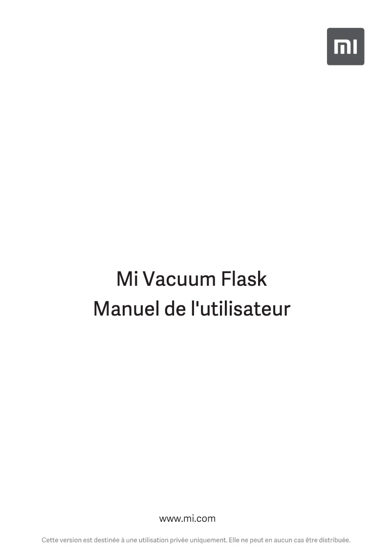 Imagen de la primera página del manual del dispositivo Mi Vacuum Flask