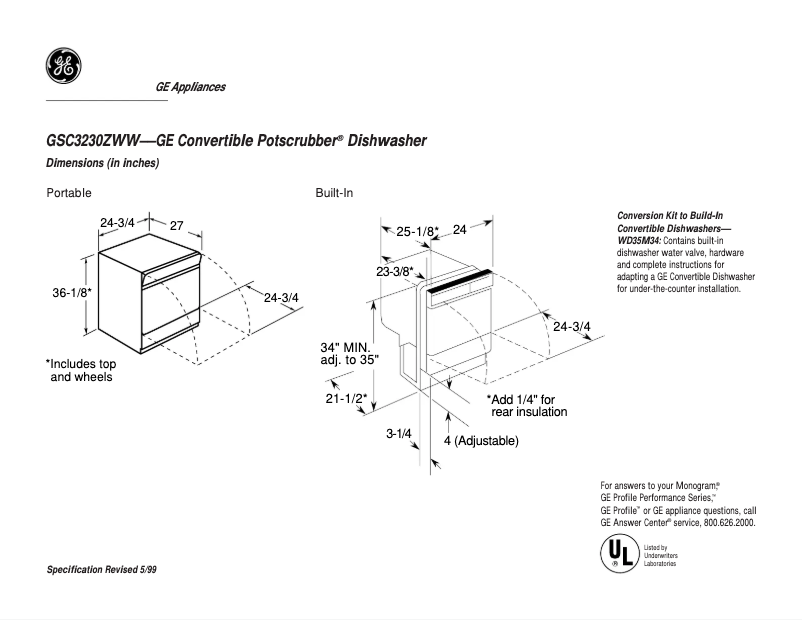 Imagen de la primera página del manual del dispositivo GSC3230ZWW