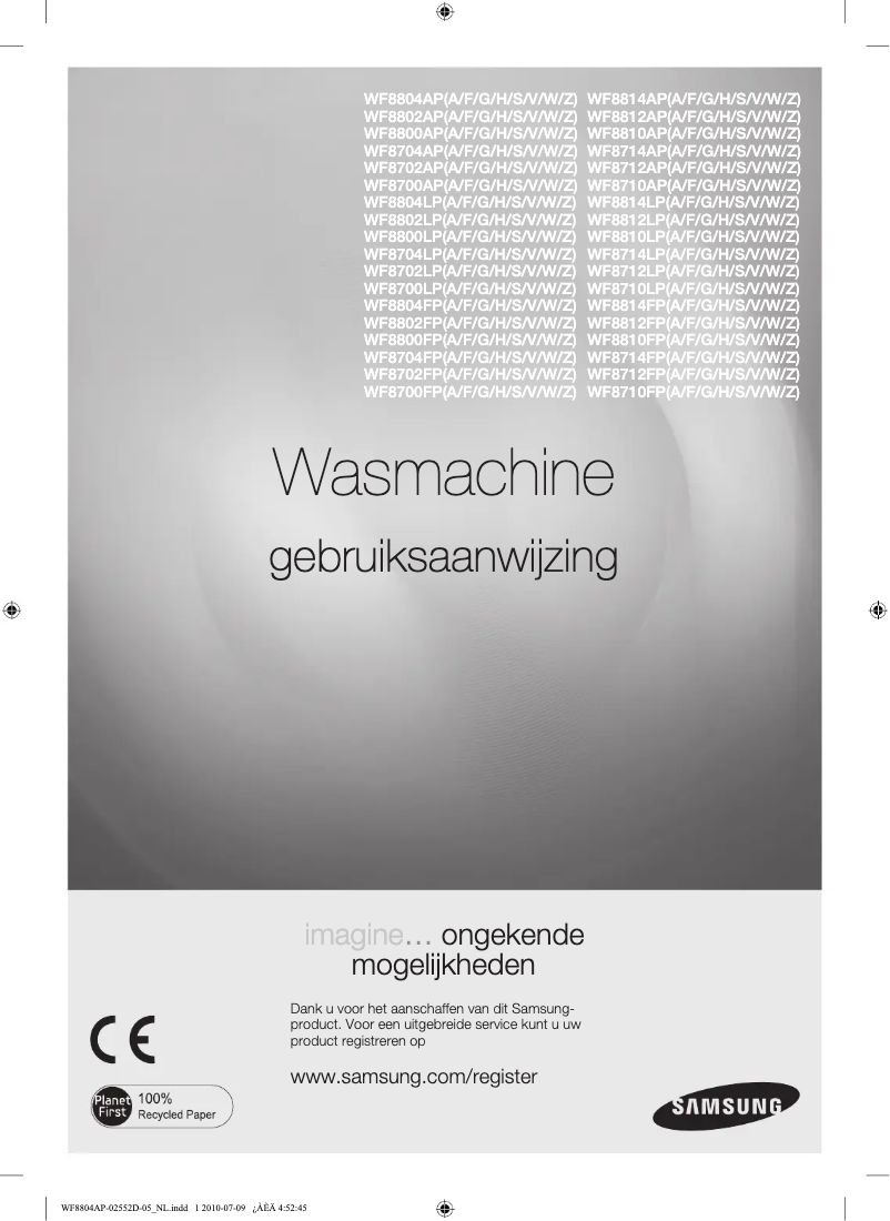 Página 1 del manual Manual de usuario Samsung WF8802FP