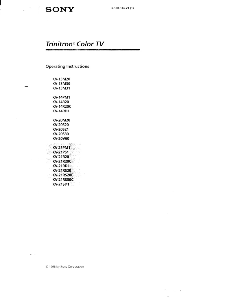 Imagen de la primera página del manual del dispositivo KV-20M20