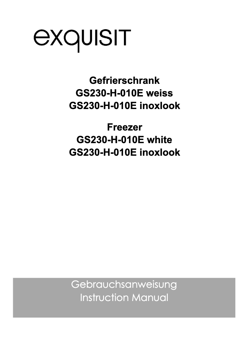 Imagen de la primera página del manual del dispositivo GS230-H-010E