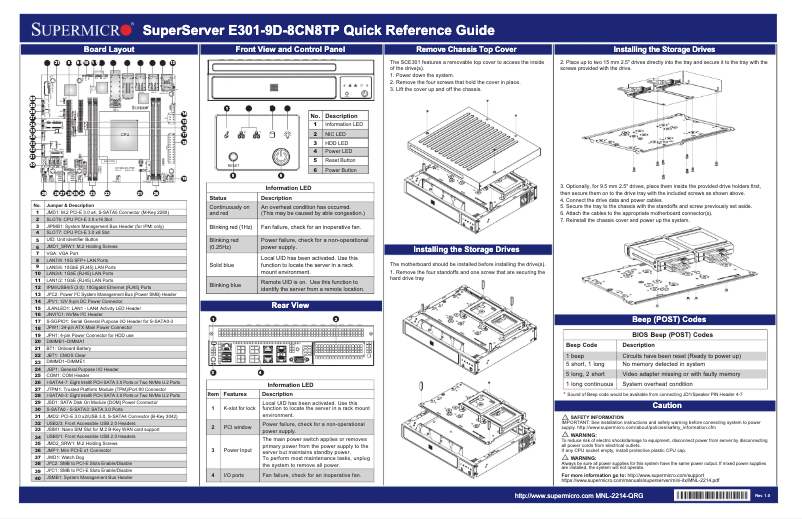 Imagen de la primera página del manual del dispositivo SuperServer E301-9D-8CN8TP