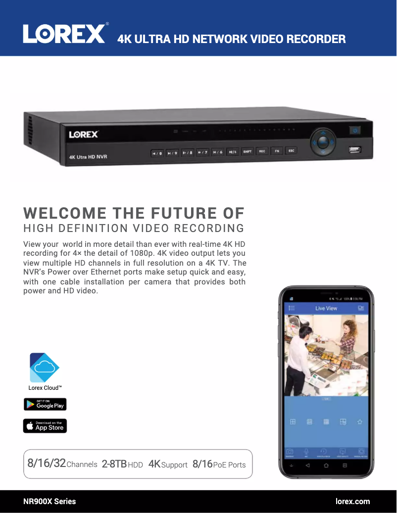 Página nº 1 - Ficha técnica Lorex NR900X