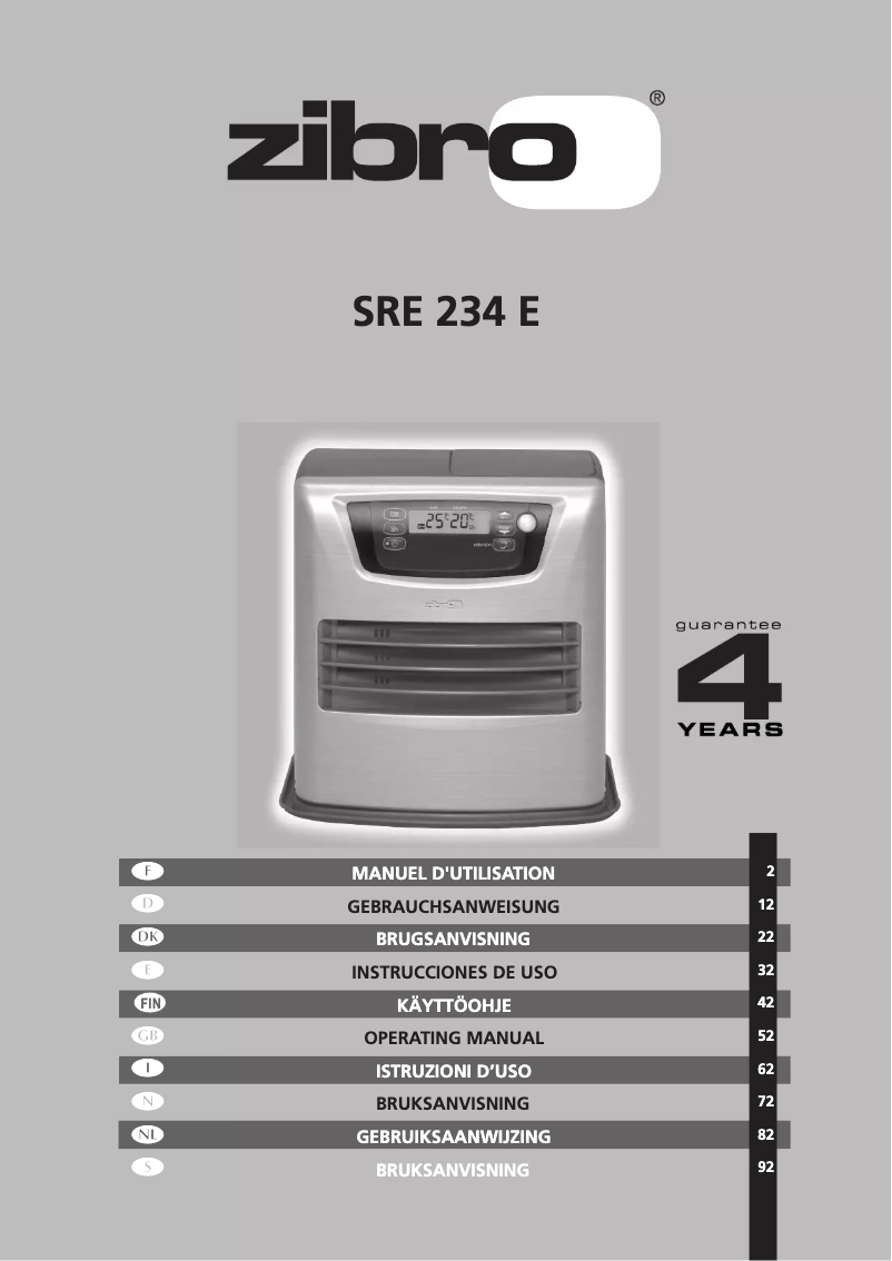 Página 1 del manual Manual de usuario Zibro Kamin SRE 234 E