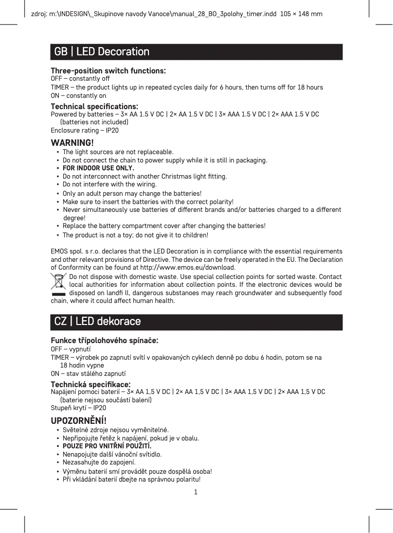 Imagen de la primera página del manual del dispositivo DCLW24