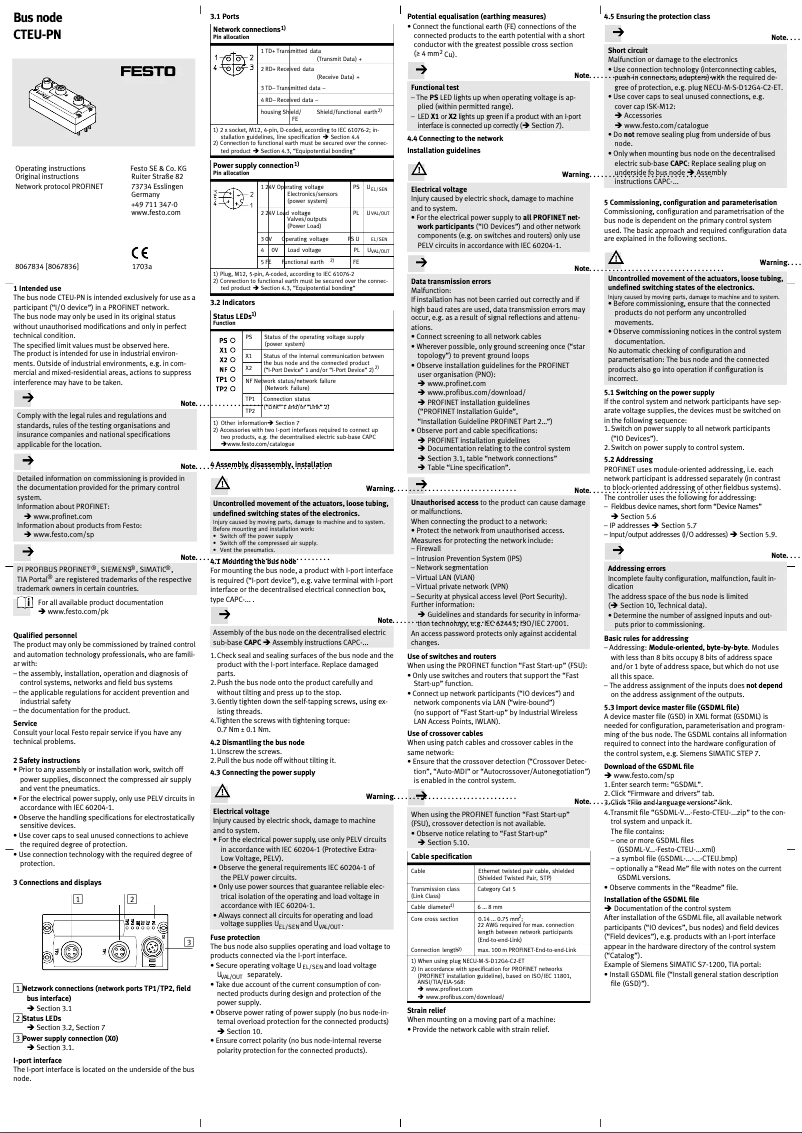 Imagen de la primera página del manual del dispositivo CTEU-PN