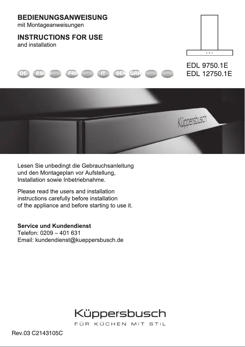 Página 1 del manual Manual de usuario Küppersbusch EDL9750.1E