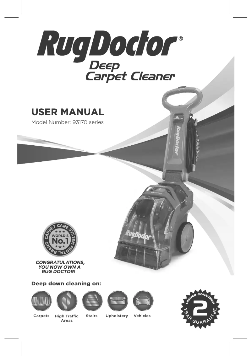 Página 1 del manual Manual de usuario RugDoctor 93170