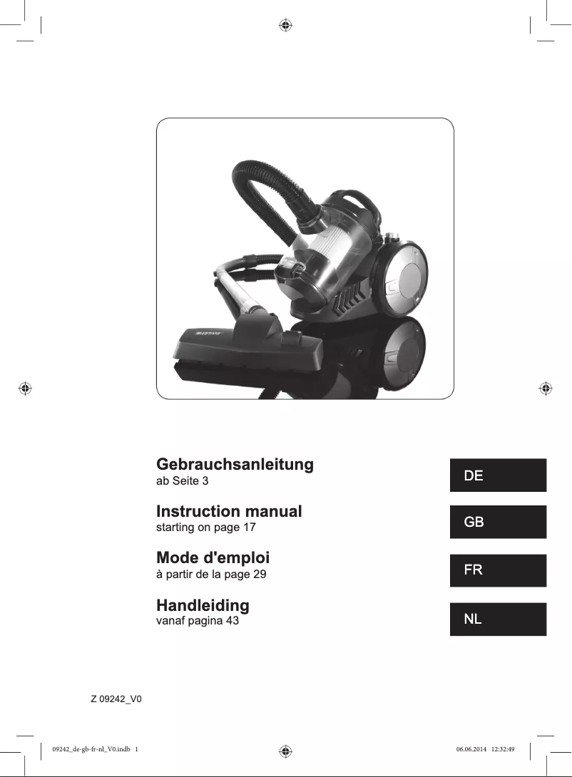 Imagen de la primera página del manual del dispositivo Z 09242