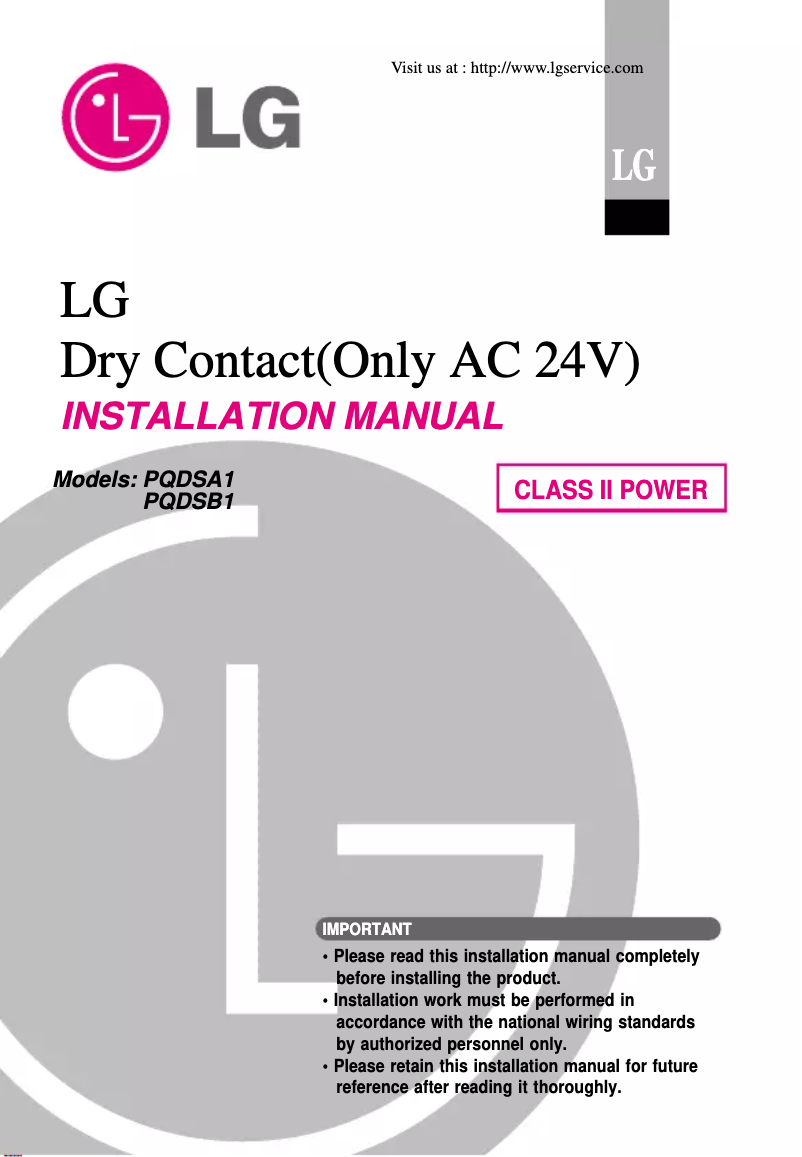 Página 1 del manual Manual de usuario LG PQDSA1