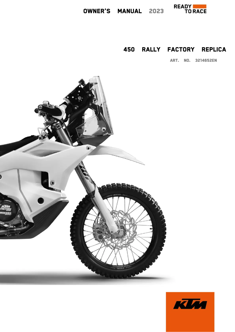 Página 1 del manual Manual de usuario KTM 450 Rally Replica (2023)