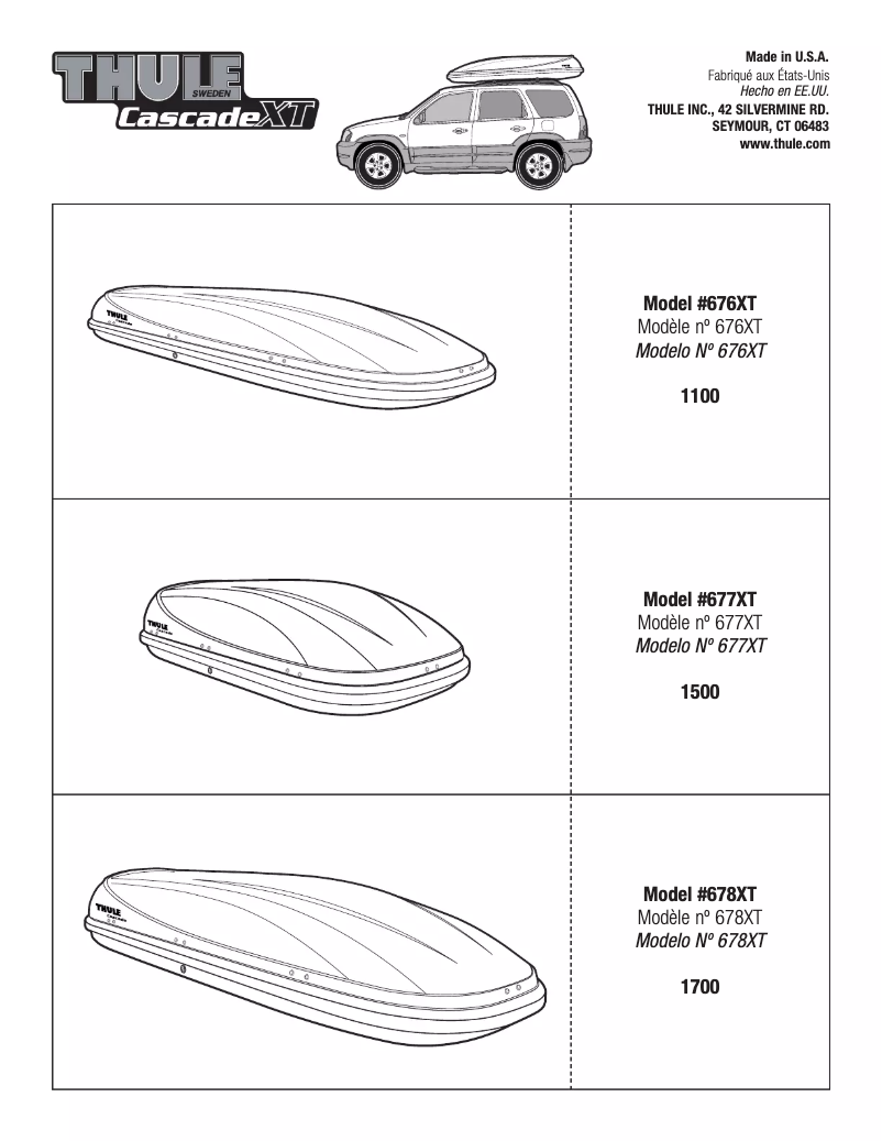 Imagen de la primera página del manual del dispositivo Cascade XT 1100 676XT