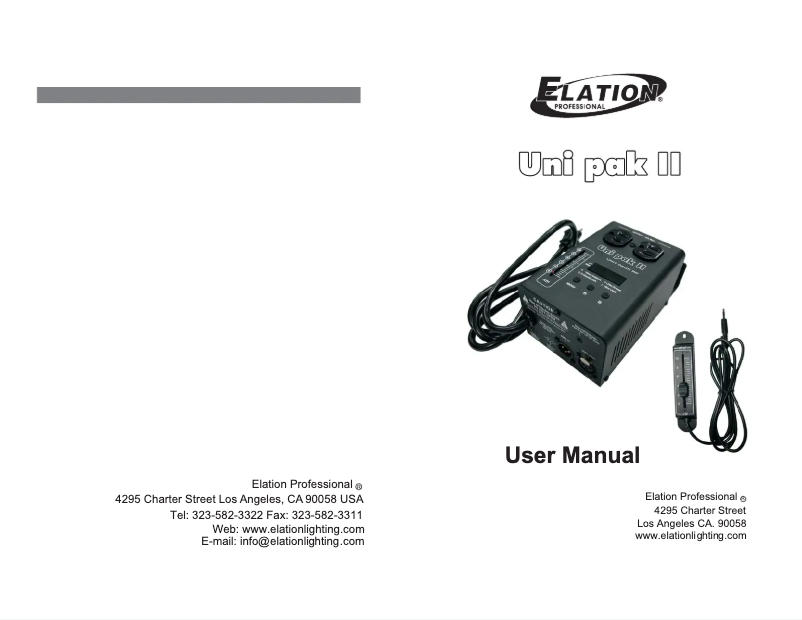 Página 1 del manual Manual de usuario Adj Uni Pak II