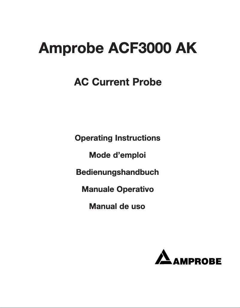 Página 1 del manual Manual de usuario Amprobe ACF-3000 AK