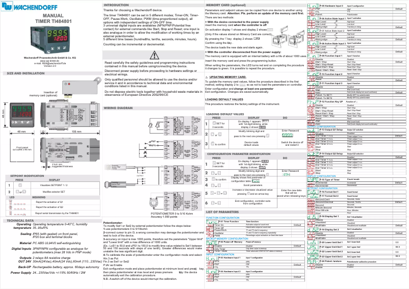 Imagen de la primera página del manual del dispositivo TI484801