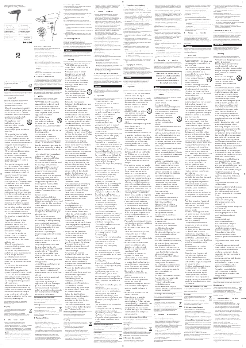 Imagen de la primera página del manual del dispositivo DryCare Advanced BHD170