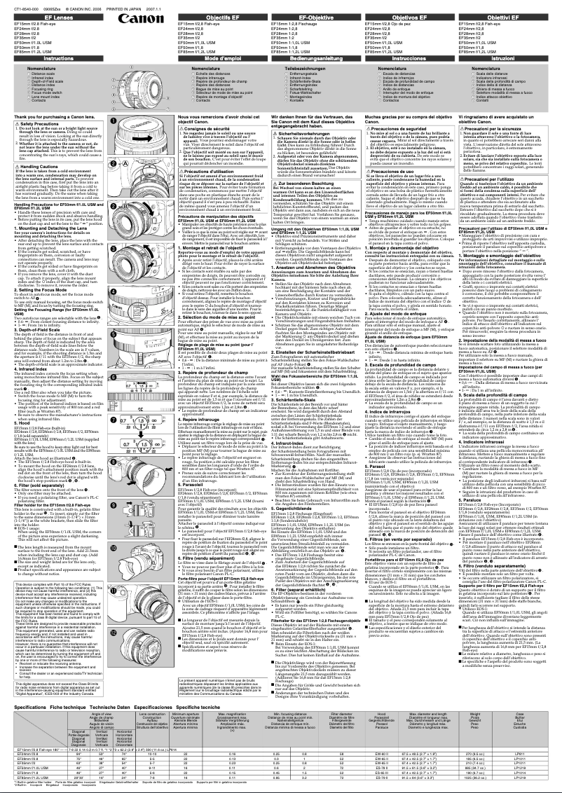 Página 1 del manual Manual de usuario Canon EF 35mm f/2.0