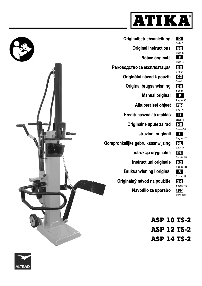 Imagen de la primera página del manual del dispositivo ASP 10 TS-2