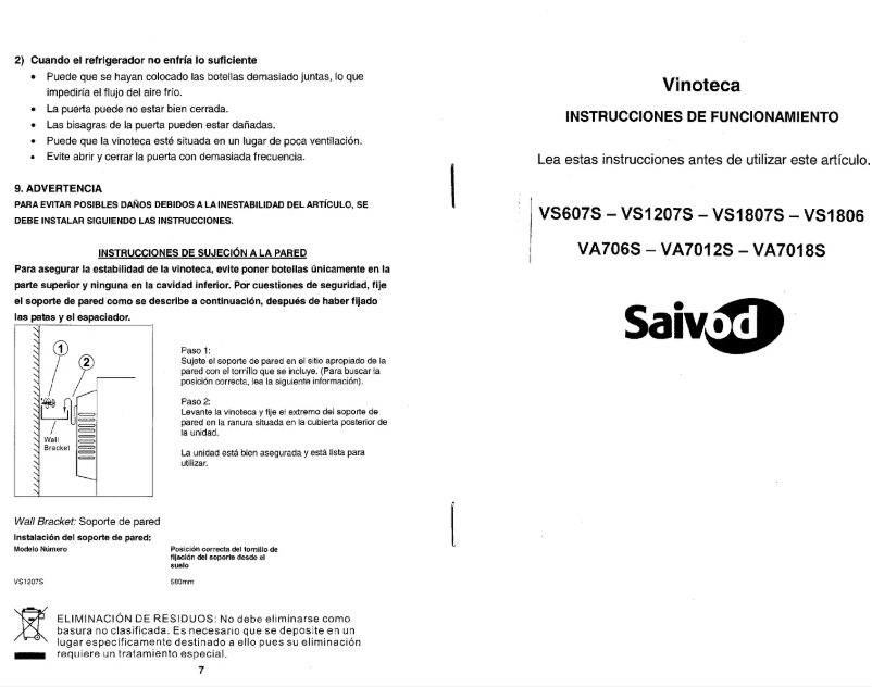 Página 1 del manual Manual de usuario Saivod VS1207S