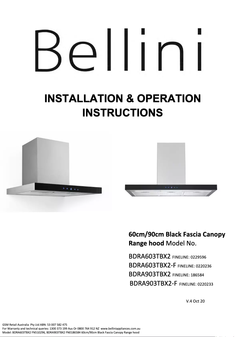 Imagen de la primera página del manual del dispositivo BDRA603TBX2