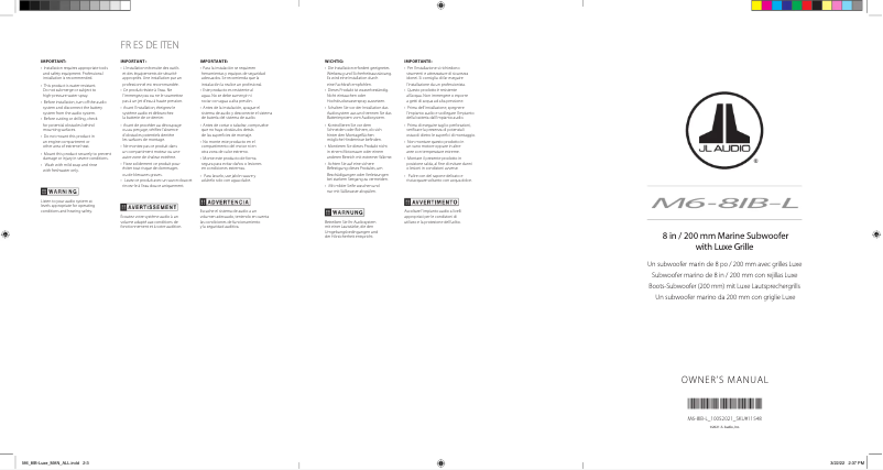 Imagen de la primera página del manual del dispositivo M6-8IB-L