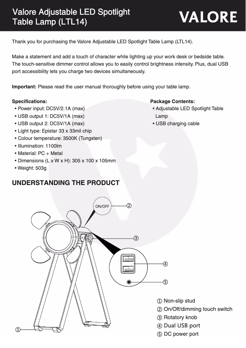 Imagen de la primera página del manual del dispositivo LTL14