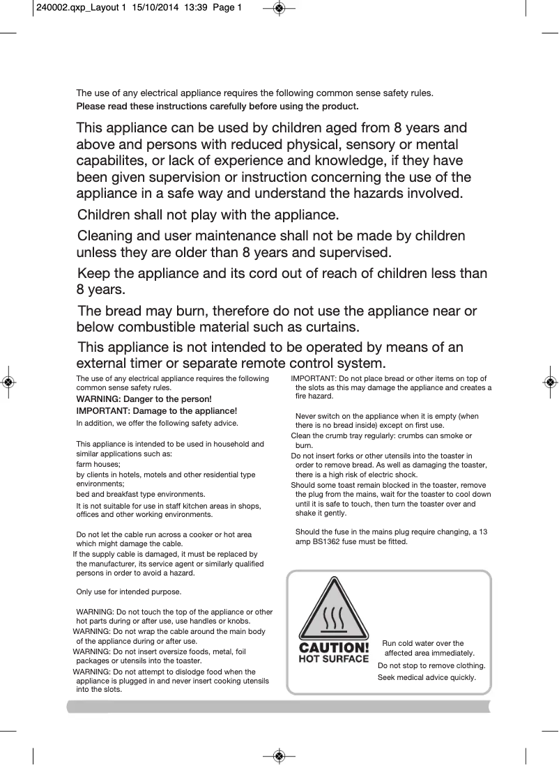 Imagen de la primera página del manual del dispositivo Aspect 240003EE
