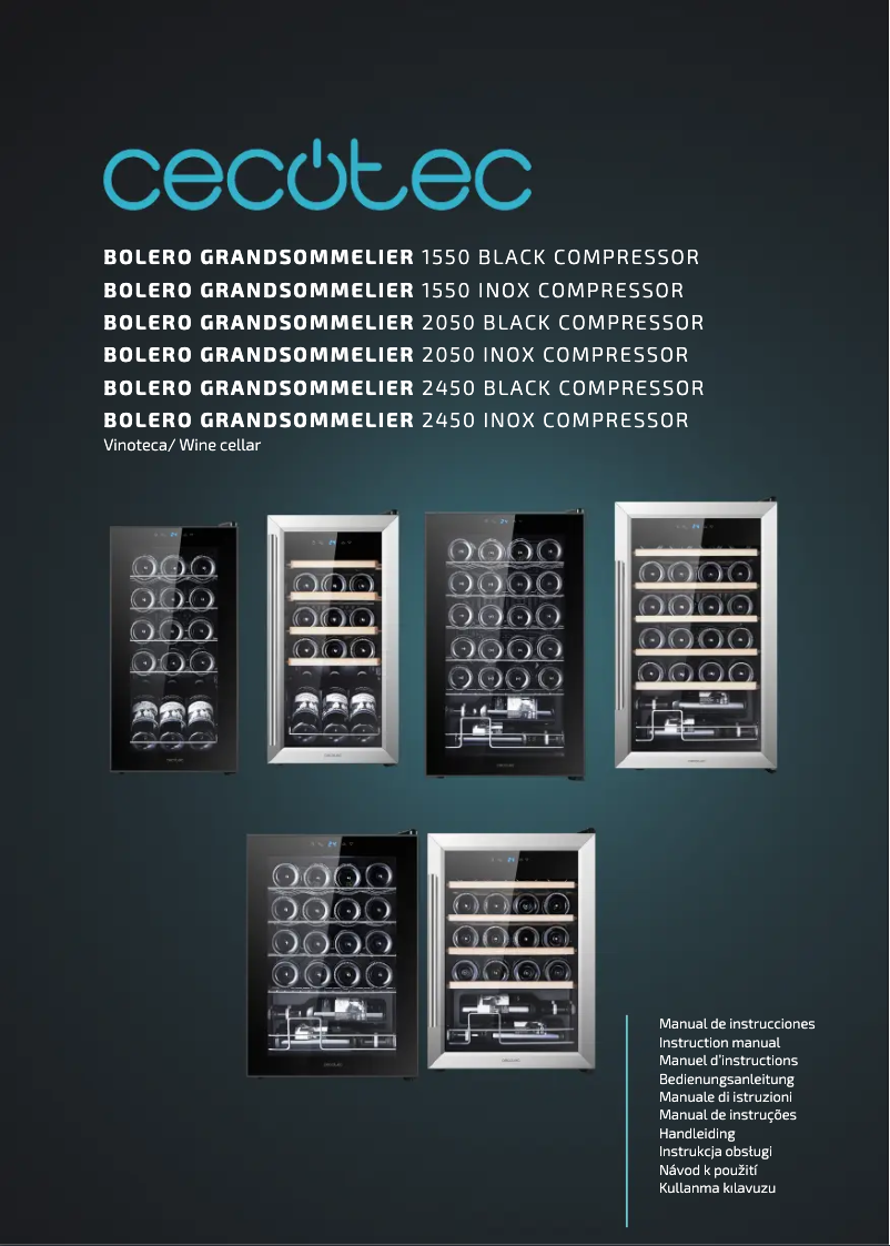 Página 1 del manual Manual de usuario Cecotec Bolero GrandSommelier 1550 Inox Compressor