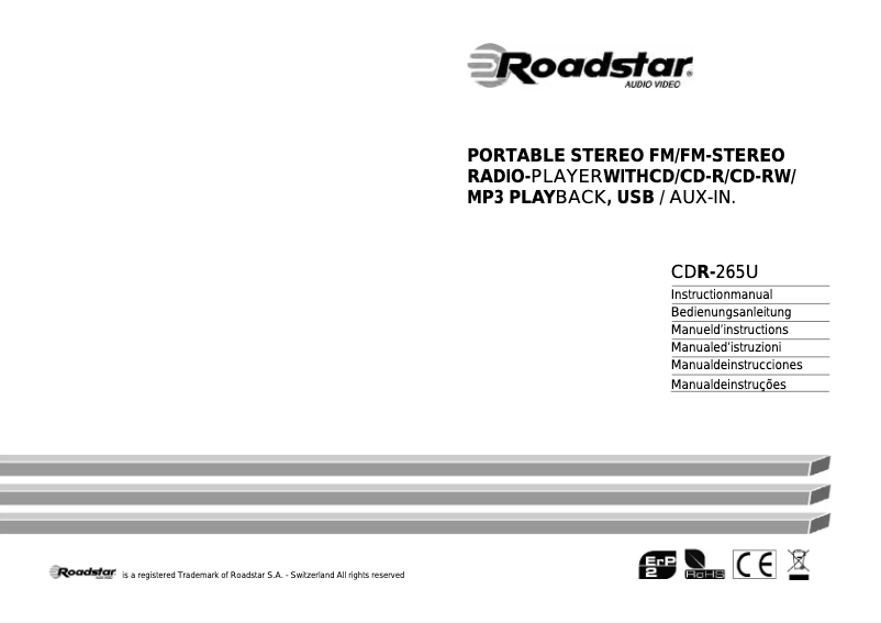 Página 1 del manual Manual de usuario Roadstar CDR-265U