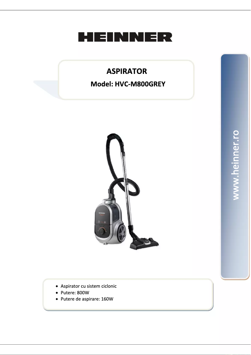 Página 1 del manual Manual de usuario Heinner HVC-M800GREY