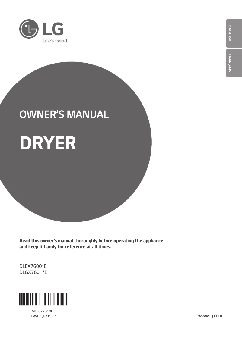 Imagen de la primera página del manual del dispositivo DLEX7600VE