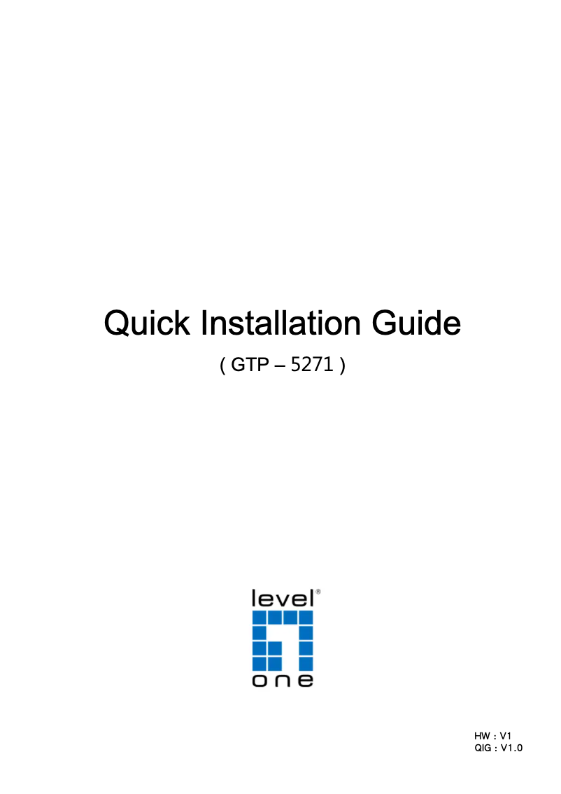 Imagen de la primera página del manual del dispositivo GTP-5271