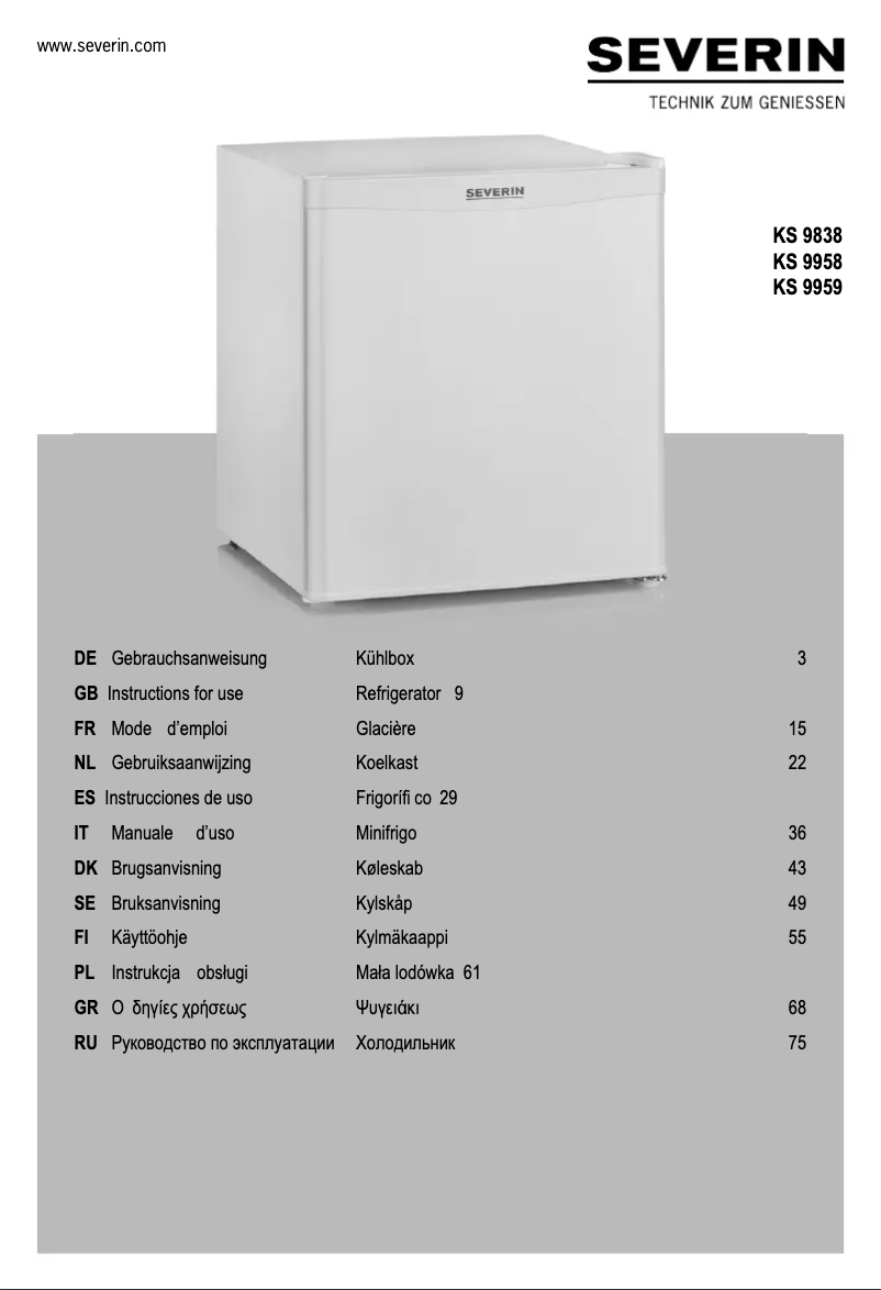 Página nº 1 - Manual de usuario Severin KS 9959