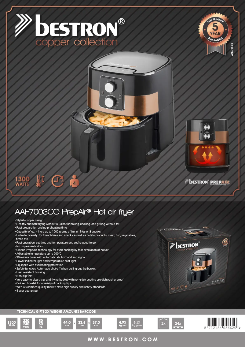 Imagen de la primera página del manual del dispositivo AAF7003CO