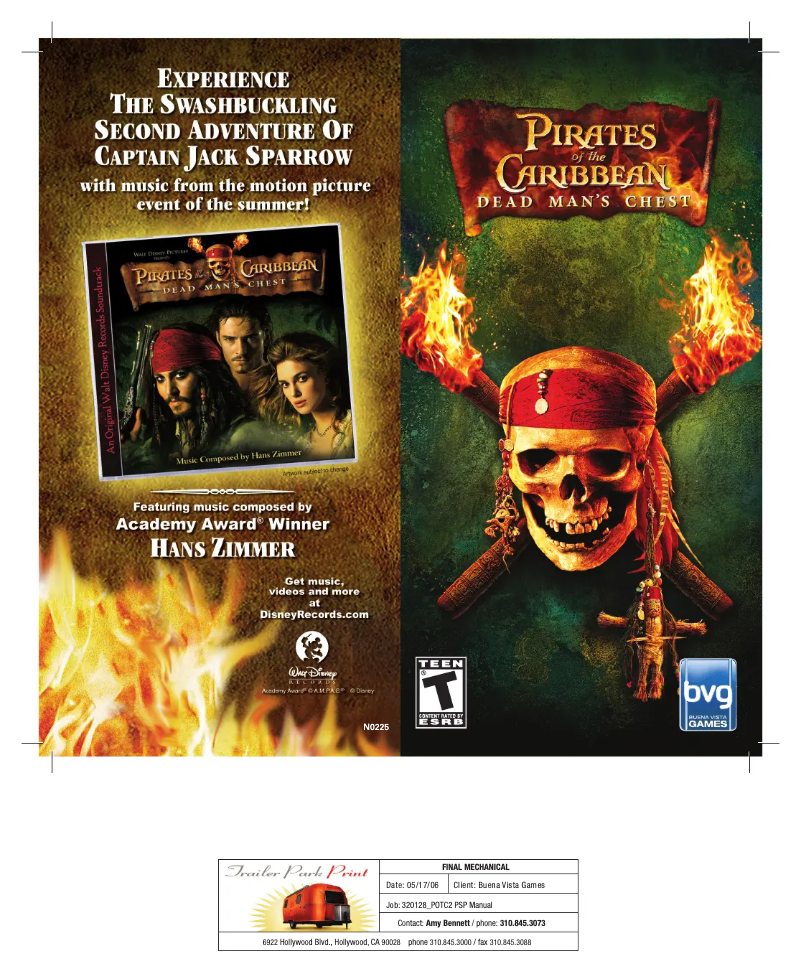 Imagen de la primera página del manual del dispositivo Pirates of the Caribbean - Dead Mans Chest (PSP)