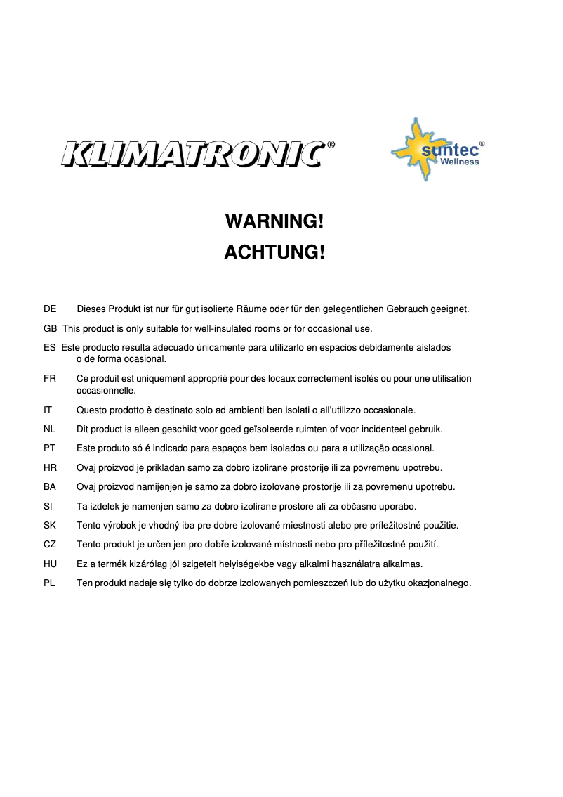 Imagen de la primera página del manual del dispositivo Air Booster Design 2000